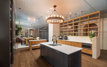 an illustration of a long hallway with jigsaw puzzle pieces on the wall